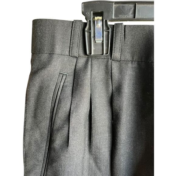 Super 100's Triple Pleats Men's 33X28.5 Gray Trousers 100% Wool Slacks Pants - Picture 7 of 7